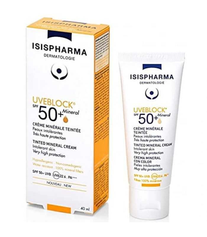ISISPHARMA UVEBLOCK SPF 50+ CREME MINERALE TEINTEE PEAUX INTOLERANTES 40 ML 40 ml