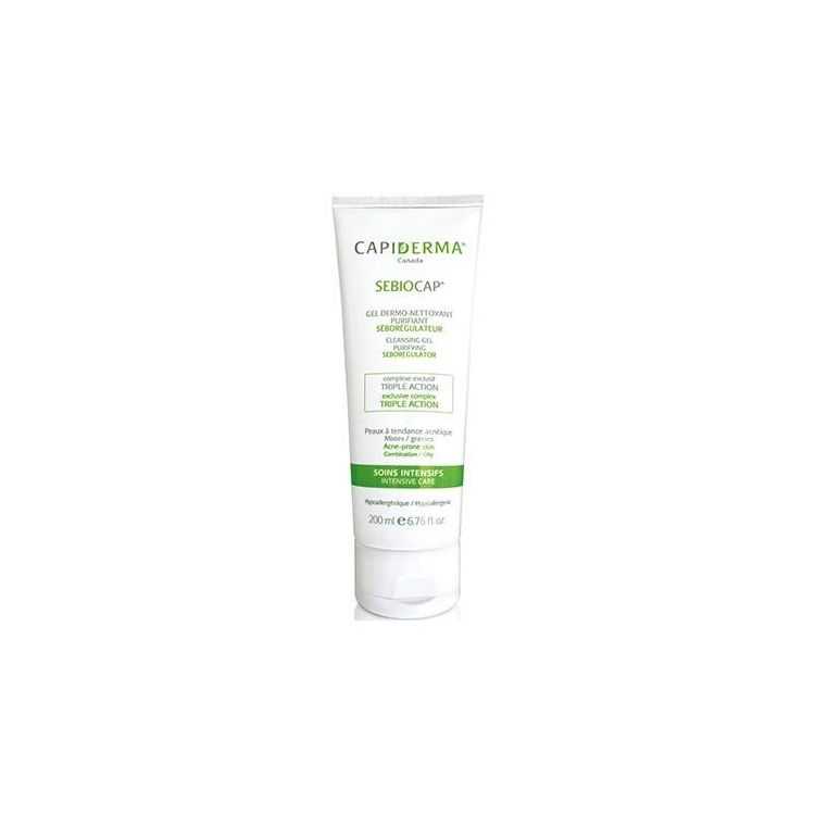 CAPIDERMA SEBIOCAP GEL DERMO NETTOYANT POUR PEAUX A TENDANCE ACNEIQUE 200 ML