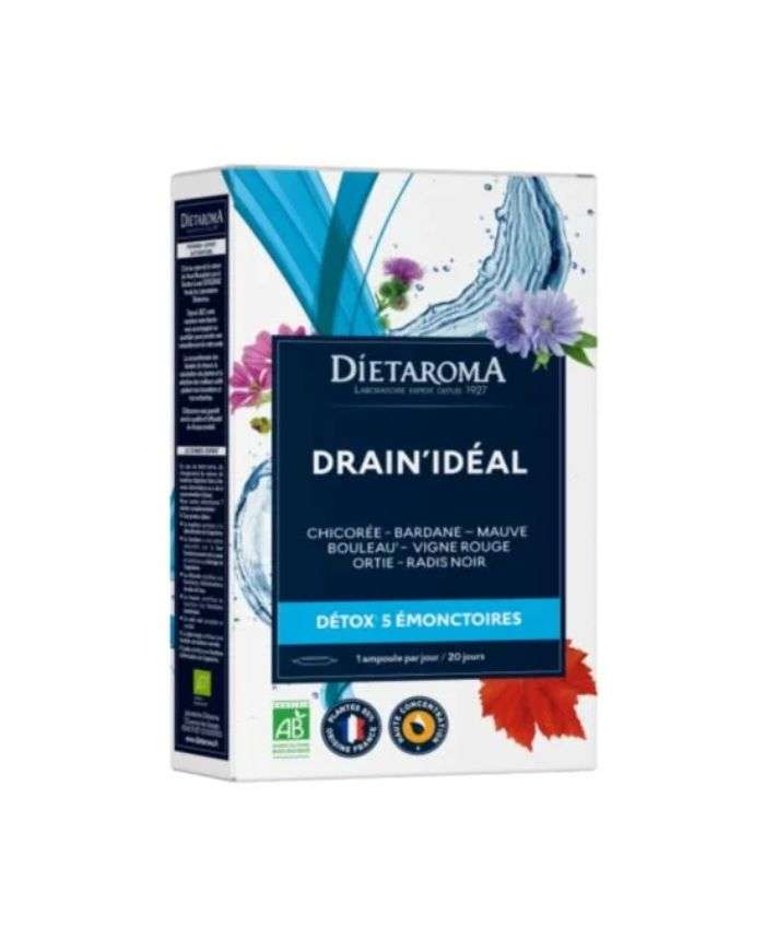 DIETAROMA DRAIN IDEAL DETOX 5 EMONCTOIRES BIO 20 AMPOULES