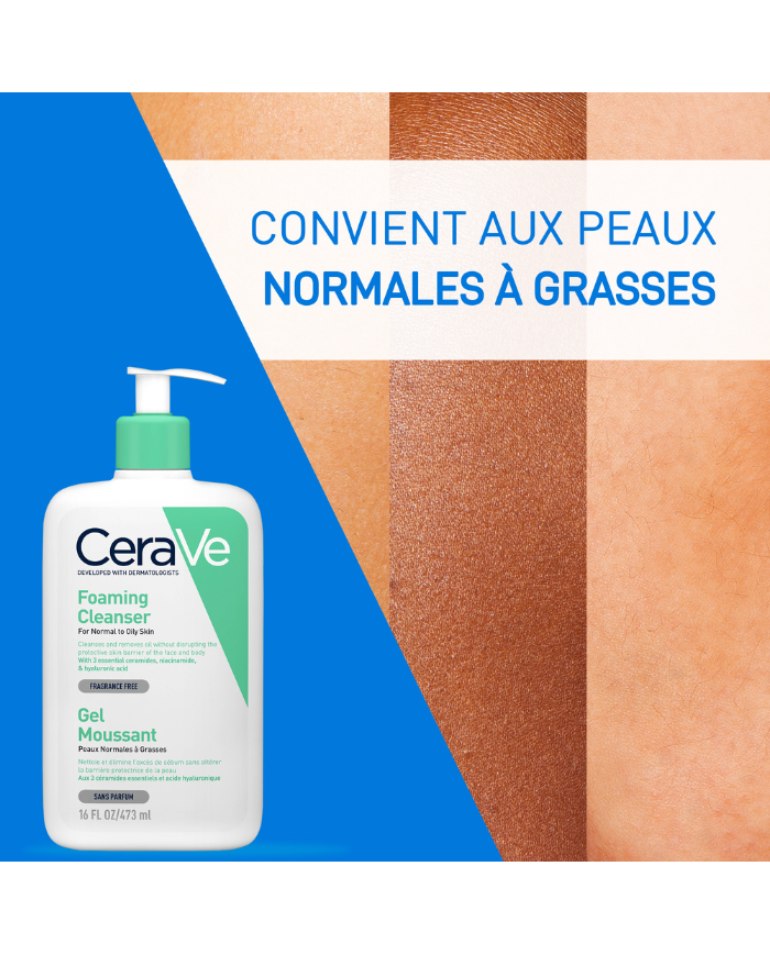 CERAVE GEL MOUSSANT PEAUX NORMALES A GRASSES 473 ML
