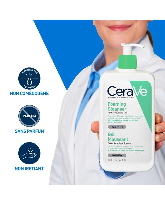 CERAVE GEL MOUSSANT PEAUX NORMALES A GRASSES 473 ML