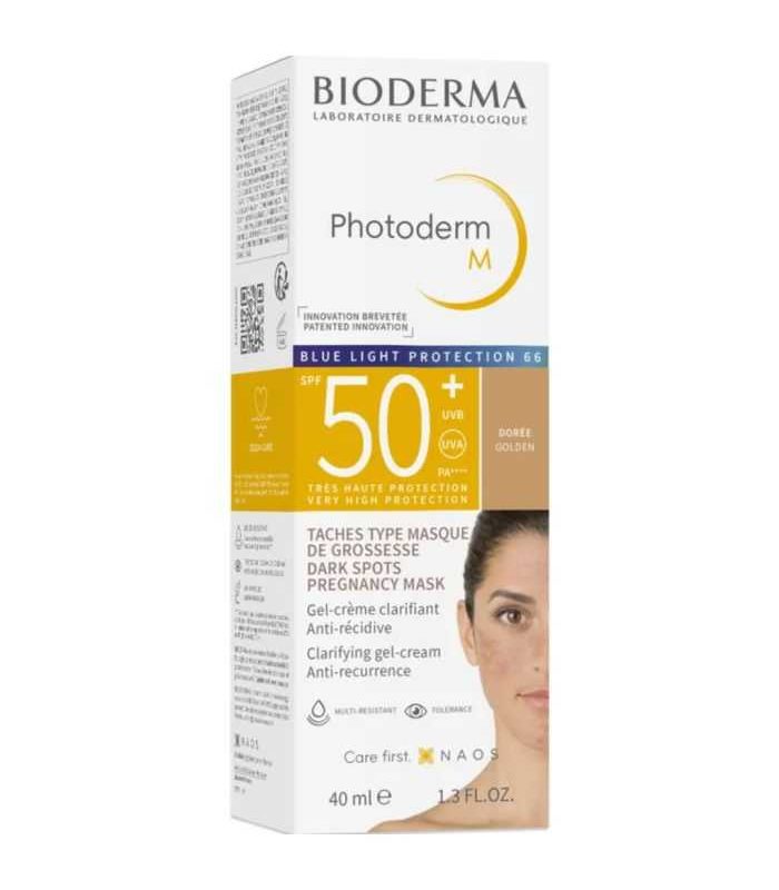 BIODERMA PHOTODERM M CREME TEINTEE PROTECTRICE BLEU LIGHT DOREE SPF50+ 40 ML