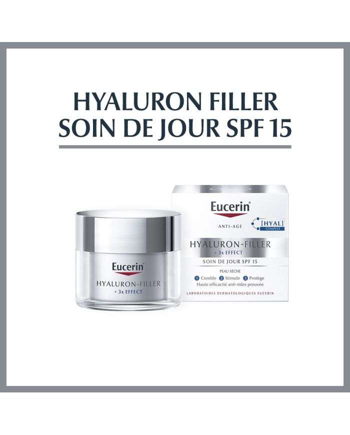 EUCERIN OFFRE HYALURON FILLER 3* EFFECT SOIN DE JOUR SPF 15 PEAU SECHE 50ML + PHOTOAGING CONTROL SPF 50+ OFFERT