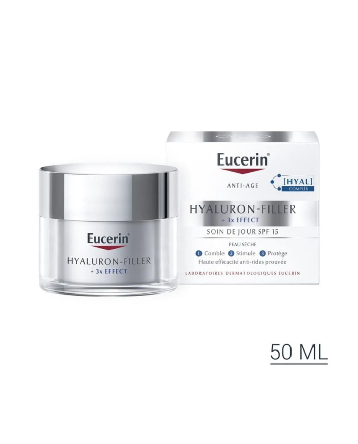 EUCERIN OFFRE HYALURON FILLER 3* EFFECT SOIN DE JOUR SPF 15 PEAU SECHE 50ML + PHOTOAGING CONTROL SPF 50+ OFFERT