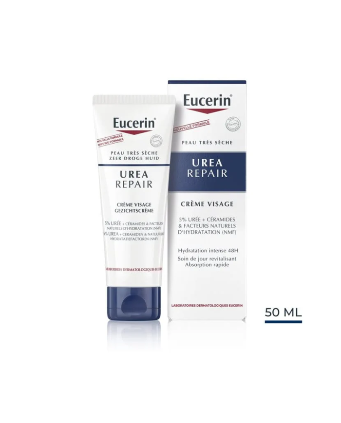 EUCERIN UREA REPAIR CREME VISAGE PEAU SECHE 5 % D'UREE 50 ML