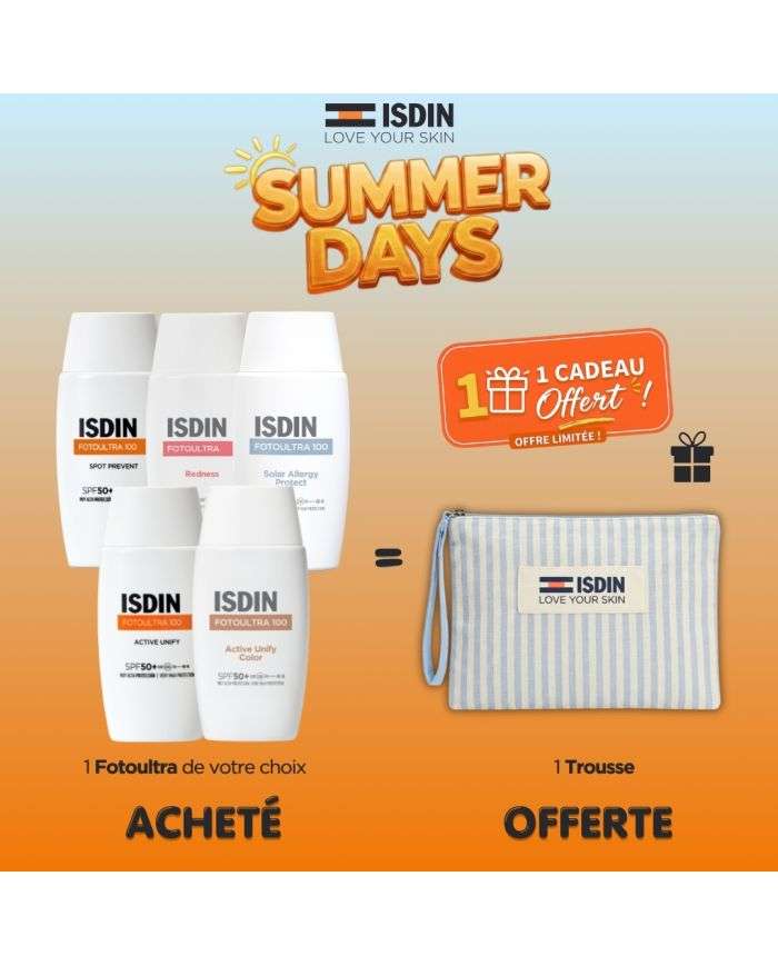 ISDIN OFFRE FOTOULTRA 100 SPOT PREVENT SPF 50+ 50 ML + TROUSSE OFFERTE