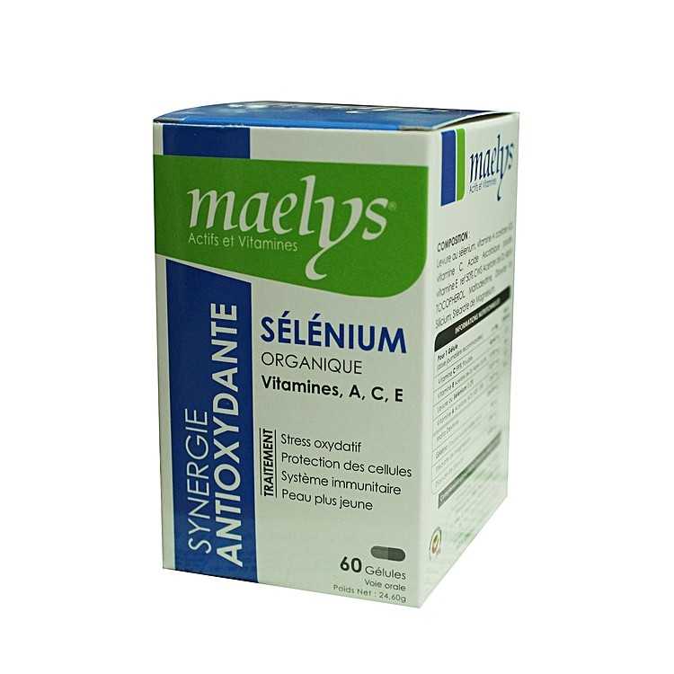 MAELYS SELENIUM ORGANIQUE A,C,E SYNERGIE ANTIOXYDANTE 60 GELULES