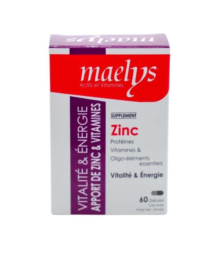 MAELYS ZINC ET VITAMINES VITALITE ET ENERGIE 60 GELULES