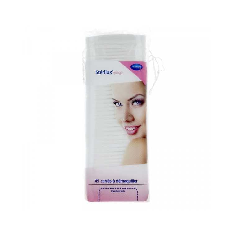 STERILUX VISAGE COTON CARRES 45 UNITES