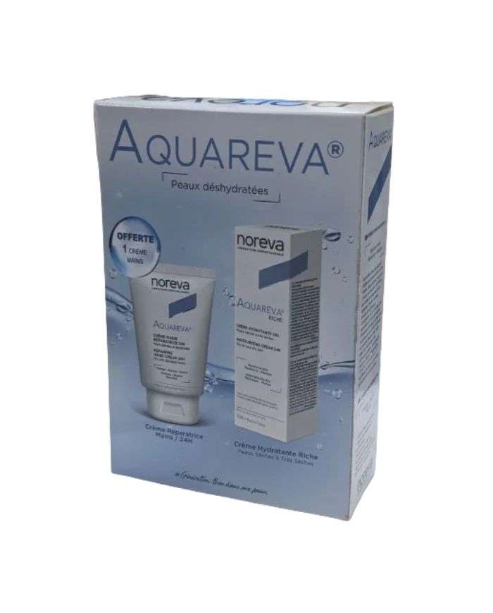 NOREVA OFFRE AQUAREVA CREME HYDRATANTE 24H TEXTURE RICHE 40ML + NOREVA AQUAREVA CREME MAINS 50 ML OFFERTE