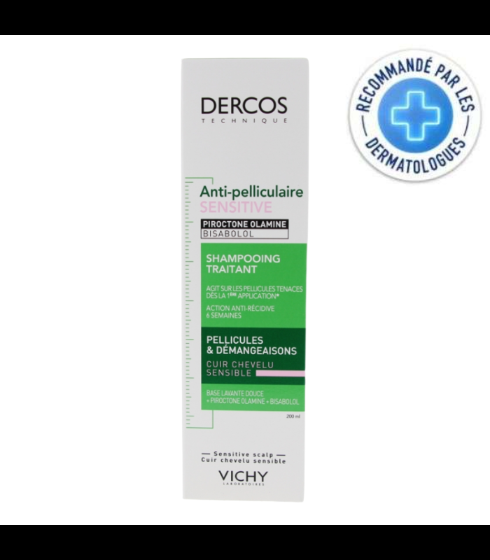 VICHY DERCOS SHAMPOING ANTI PELLICULAIRE SENSITIVE 200 ML