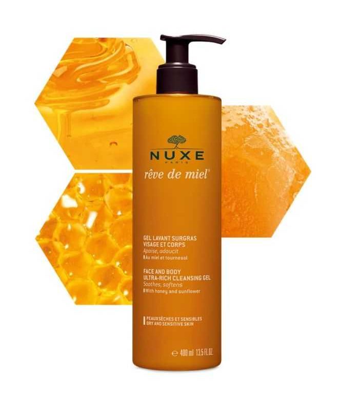 NUXE REVE DE MIEL GEL LAVANT SURGRAS VISAGE ET CORPS 400 ML