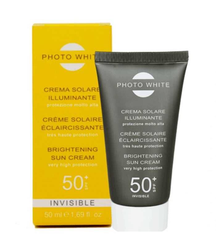 PHOTO WHITE CREME SOLAIRE ILLUMINATRICE INVISIBLE 50 ML+ CREME VISAGE ACIDE HYALURONIQUE 50ML OFFERT
