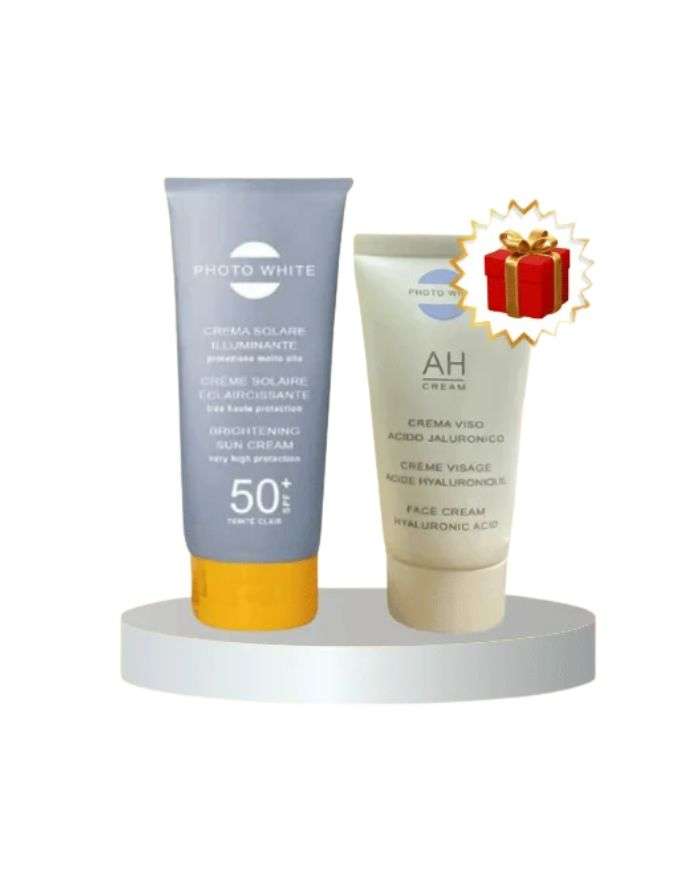 PHOTO WHITE CREME SOLAIRE ILLUMINATRICE INVISIBLE 50 ML+ CREME VISAGE ACIDE HYALURONIQUE 50ML OFFERT