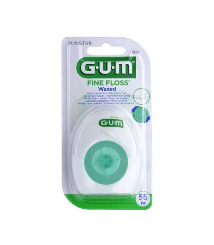 GUM FIL DENTAIRE FINE FLOSS CIRE ESPACES ETROITS REF 1555