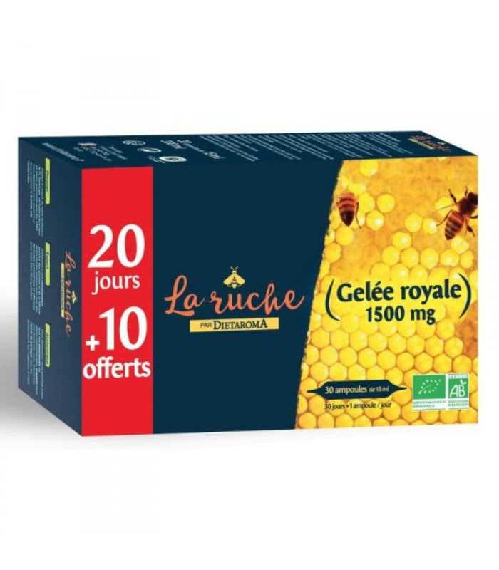DIETAROMA LA RUCHE GELEE ROYALE BIO 1500 MG 30 AMPOULES