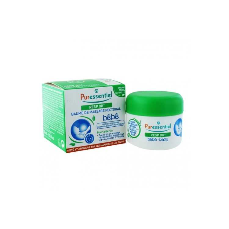 PURESSENTIEL RESPIRATOIR OK BAUME DE MASSAGE PECTORAL BEBE 30ML