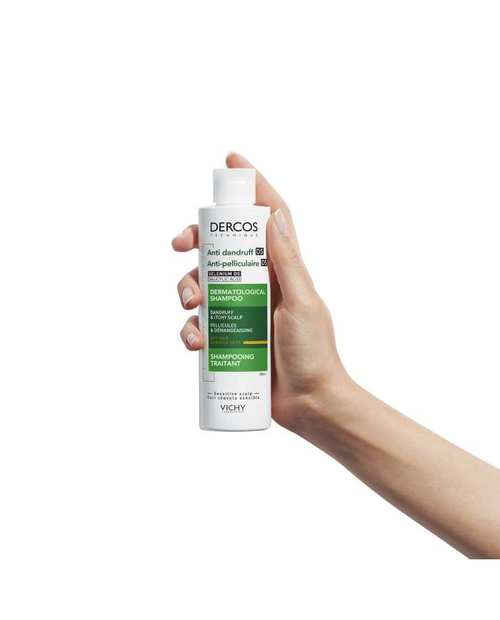 VICHY DERCOS OFFRE SHAMPOING ANTI PELLICULAIRE DS CHEVEUX SECS 200 ML + SHAMPOING FORMAT VOYAGE 50 ML OFFERT
