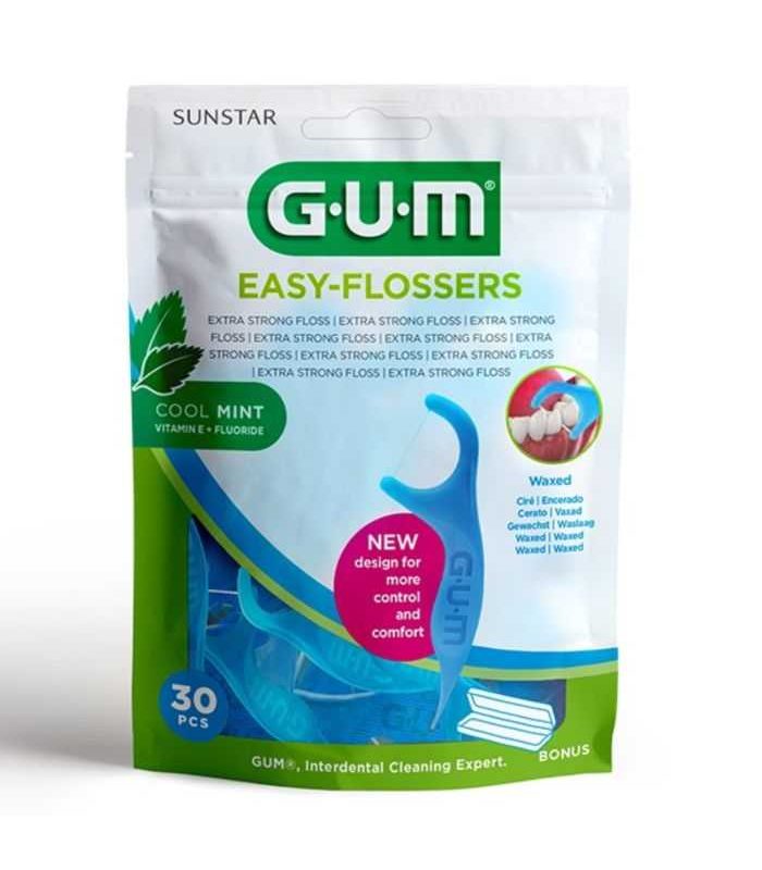 GUM EASY FLOSSERS MENTHOLE CIRE20 CURE DENT+FIL PRET A L'EMPLOI REF 890