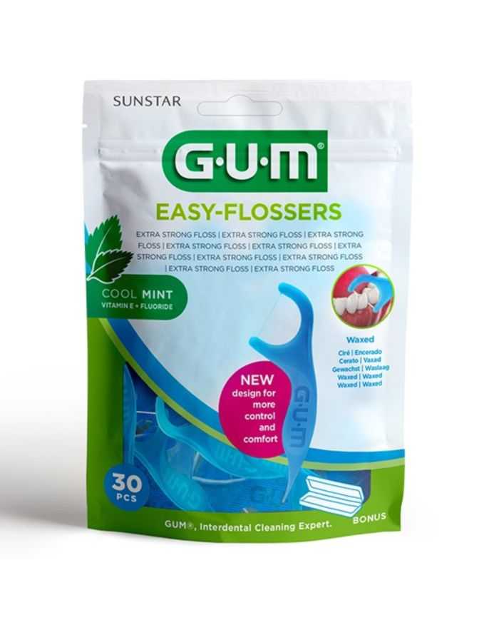 GUM EASY FLOSSERS MENTHOLE CIRE20 CURE DENT+FIL PRET A L'EMPLOI REF 890