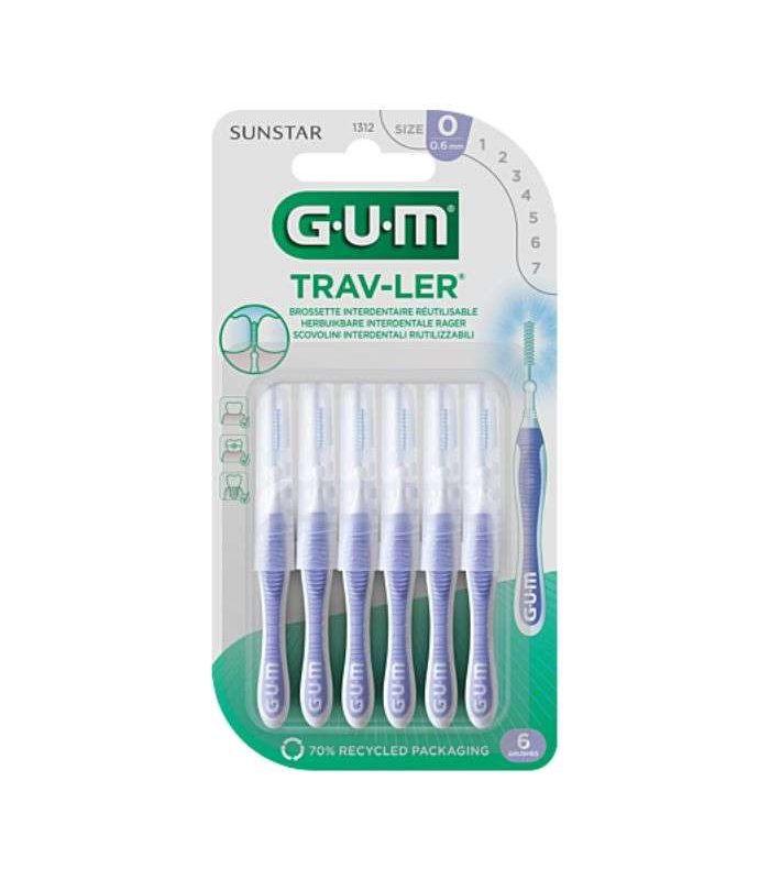 GUM BROSETTE INTERDENTAIRE REUTILISABLE REF 1312 0.6 MM 6 UNITES