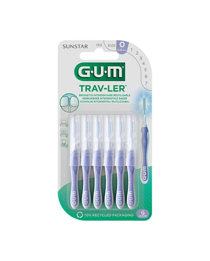 GUM BROSETTE INTERDENTAIRE REUTILISABLE REF 1312 0.6 MM 6 UNITES