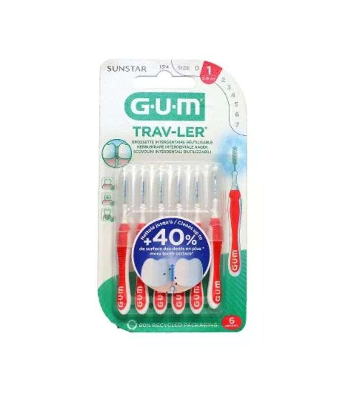 GUM BROSSETTE INETDENTAIRE REUTILISABLE 0.8MM REF 1314 6 UNITES