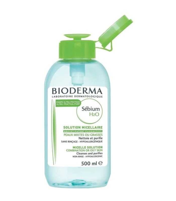BIODERMA SEBIUM H20 SOLUTION MICELLAIRE POMPE INVERSEE 500 ML