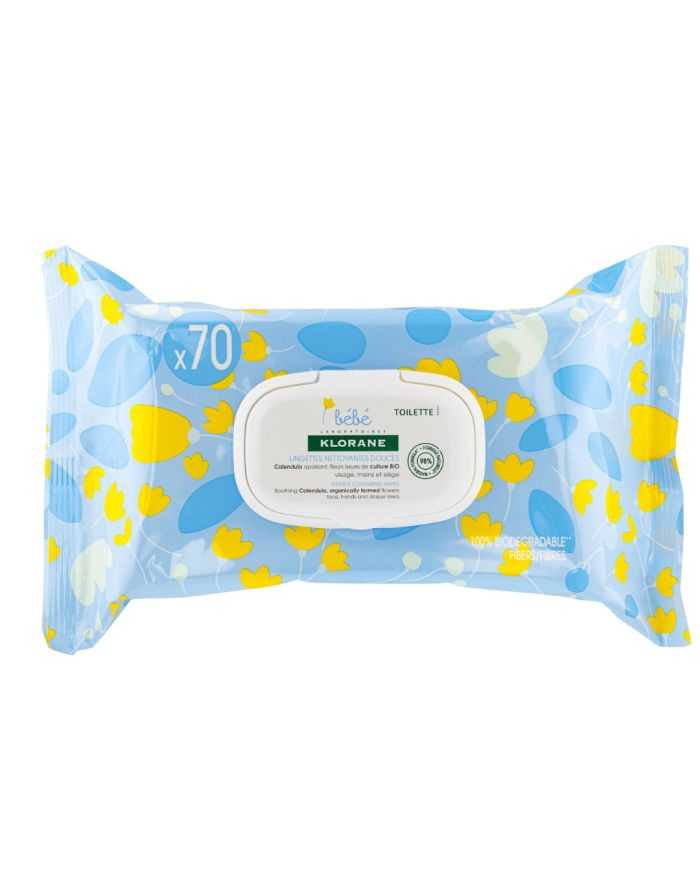 KLORANE BEBE LINGETTES NETTOYANTES POUR LE CHANGE BOITE DE 70