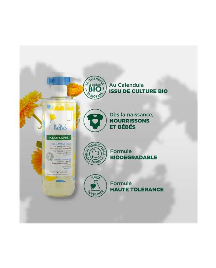 KLORANE BEBE GEL LAVANT DOUX AU CALENDULA 500 ML