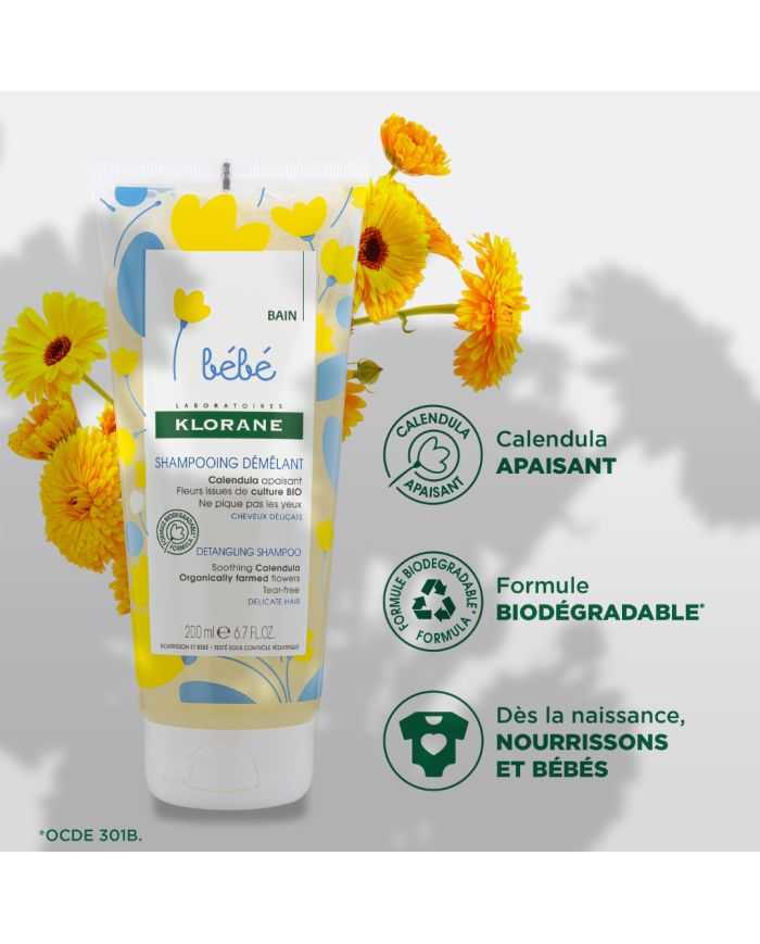 KLORANE BEBE SHAMPOING DEMELANT AU CALENDULA 200 ML