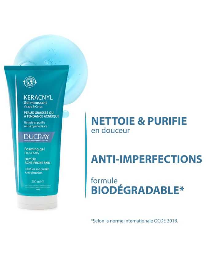 DUCRAY KERACNYL GEL MOUSSANT 200 ML