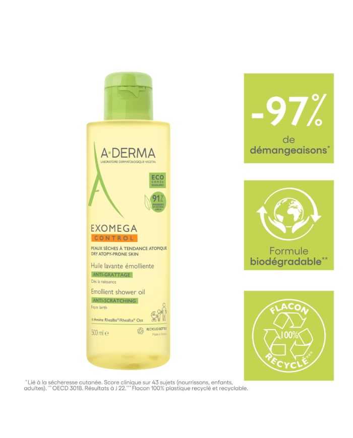ADERMA EXOMEGA CONTROLE HUILE LAVANTE EMOLLIENTE 500 ML