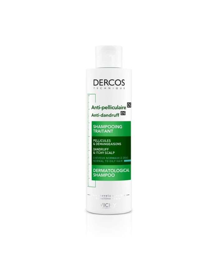 VICHY DERCOS SHAMPOOING ANTI PELLICULAIRE CHEVEUX NORMAUX A GRAS 200 ML + SHAMPOING FORMAT VOYAGE 50 ML OFFERT
